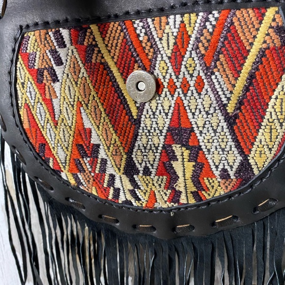 Huipil festival bag fringe artisan textile boho - Picture 4 of 7